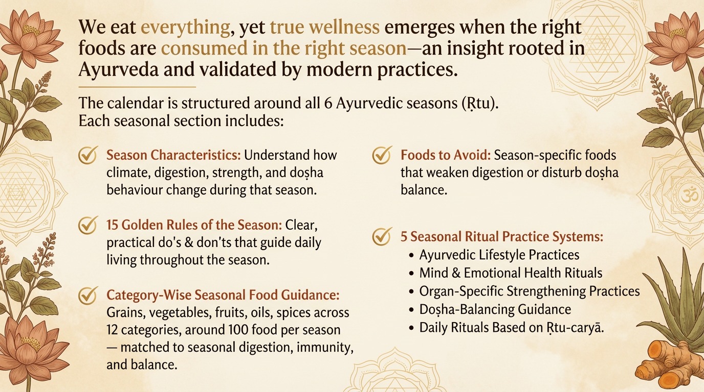 India's First Ayurvedic Food, Health, Wellness Guidance - 6 Season Jeevanam (जीवनम्) Calendar - Image 4