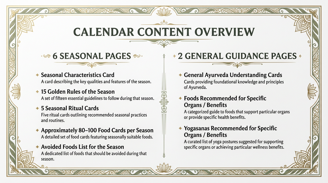 India's First Ayurvedic Food, Health, Wellness Guidance - 6 Season Jeevanam (जीवनम्) Calendar - Image 2